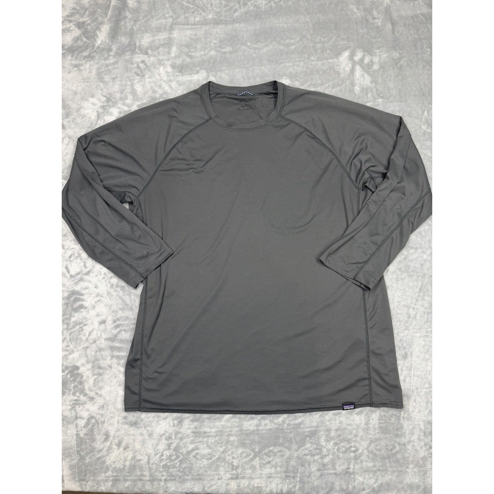 Patagonia Capilene Base Layer Men's XL Gray Polyester 3/4 Sleeve Crew Neck